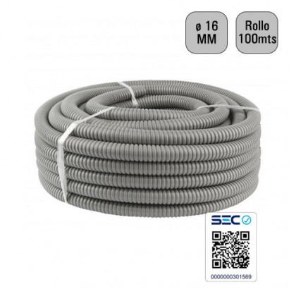 Tubo corrugado gris 16mm...