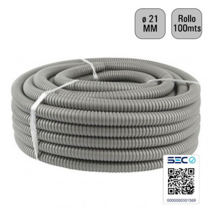 Tubo corrugado gris 21mm...