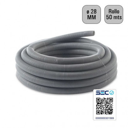 Tubo corrugado gris 28mm...