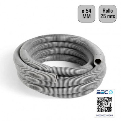 Tubo corrugado gris 54mm...