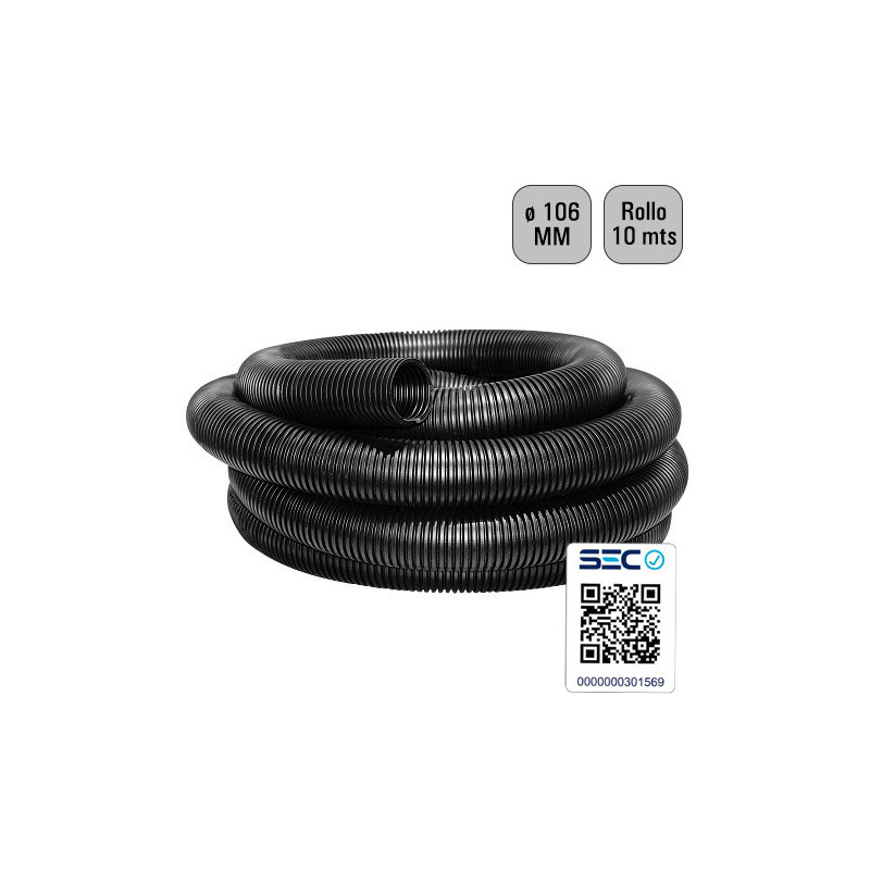 Tubo Corrugado PVC Negro 16mm