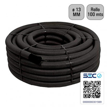 Tubo corrugado negro 13mm...