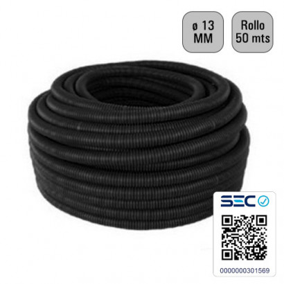 Tubo corrugado negro 13mm...