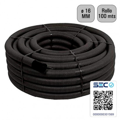 Tubo corrugado negro 16mm...