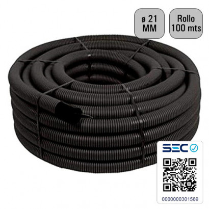 Tubo corrugado negro 21mm...