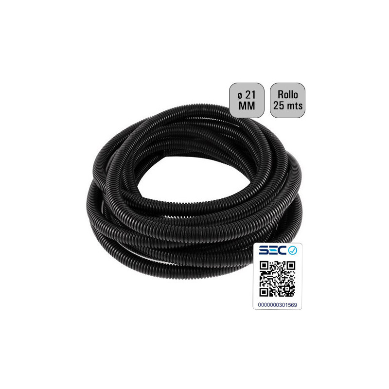 Tubo Corrugado PVC Negro 16mm