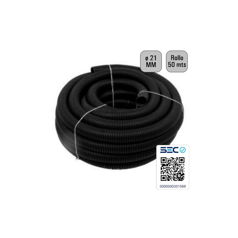 ROLLO TUBO CORRUGADO 20MM NEGRO 10 METROS Material eléctrico 