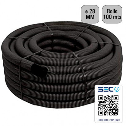 Tubo corrugado negro 28mm...