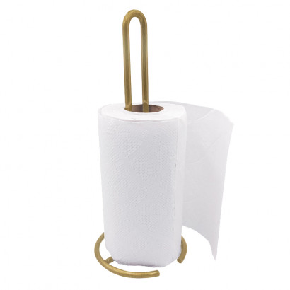 Soporte toalla de papel dorado