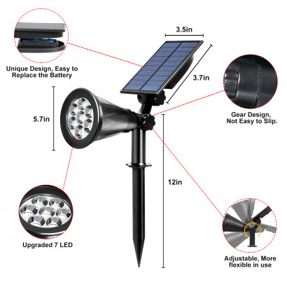 Lampara solar S3 7W estaca...