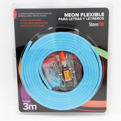 Blister neon led cyan azul...