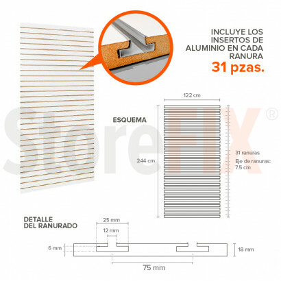Panel ranurado vertical con...