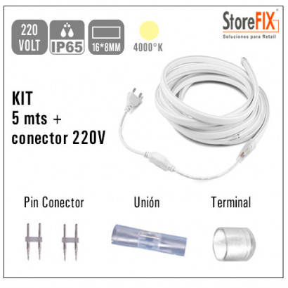 Kit 5 metros neon 16x8mm -...